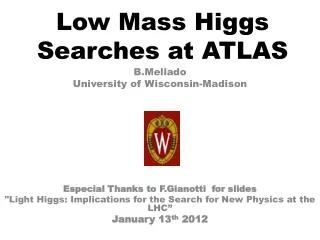 Low Mass Higgs Searches at ATLAS