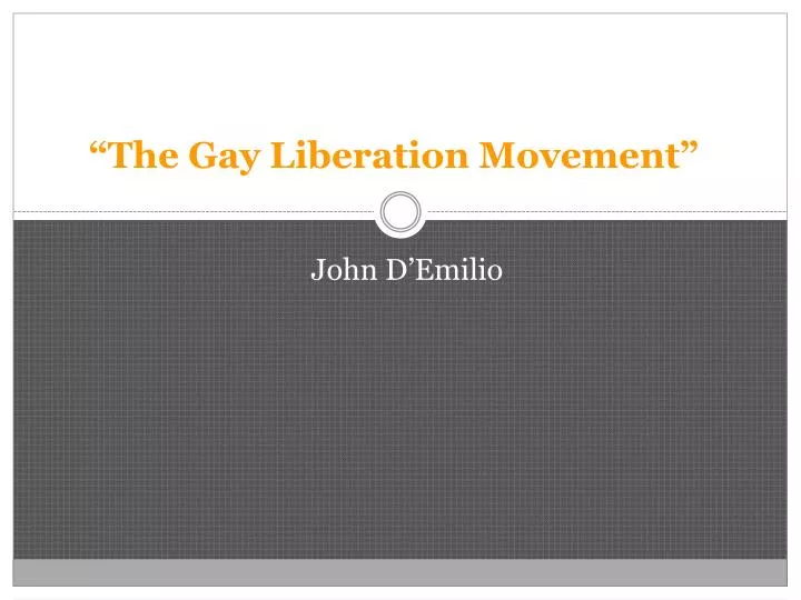 the gay liberation movement