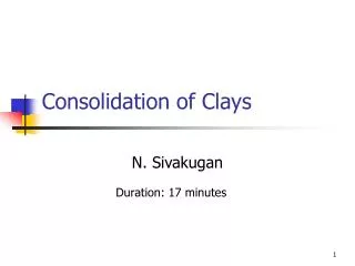 Consolidation of Clays