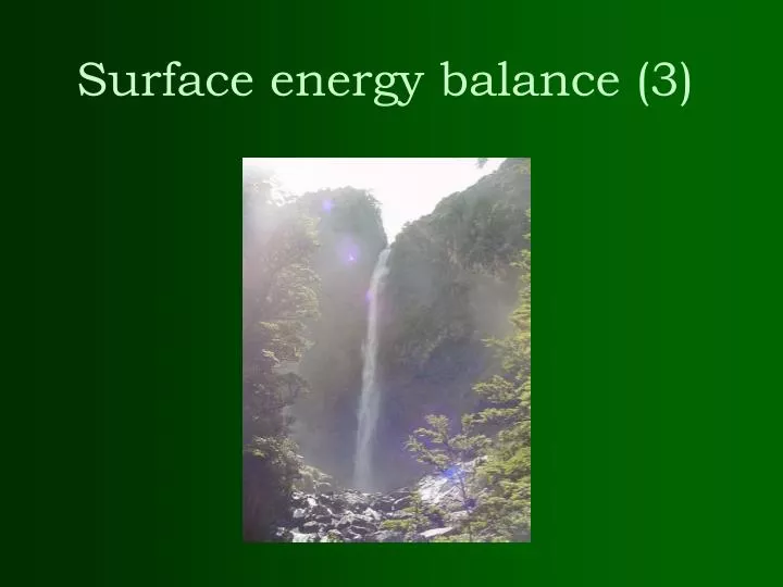 surface energy balance 3