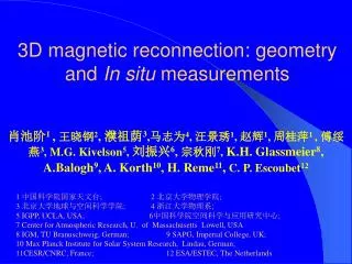 3D magnetic reconnection: geometry and In situ measurements