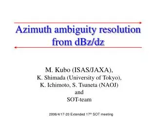 Azimuth ambiguity resolution from dBz/dz