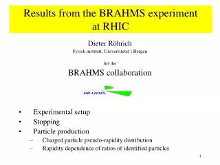 Results from the BRAHMS experiment at RHIC