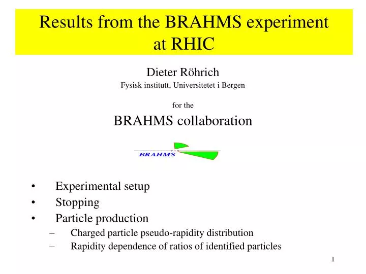 results from the brahms experiment at rhic