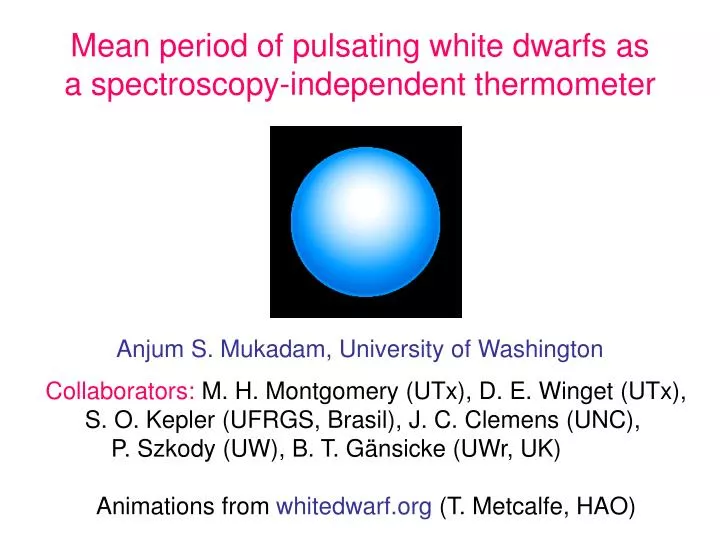 mean period of pulsating white dwarfs as a spectroscopy independent thermometer