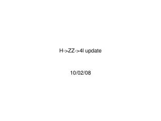 H-&gt;ZZ-&gt;4l update