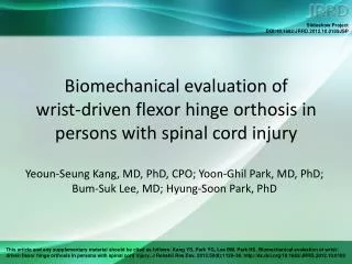 Biomechanical evaluation of wrist-driven flexor hinge orthosis in persons with spinal cord injury