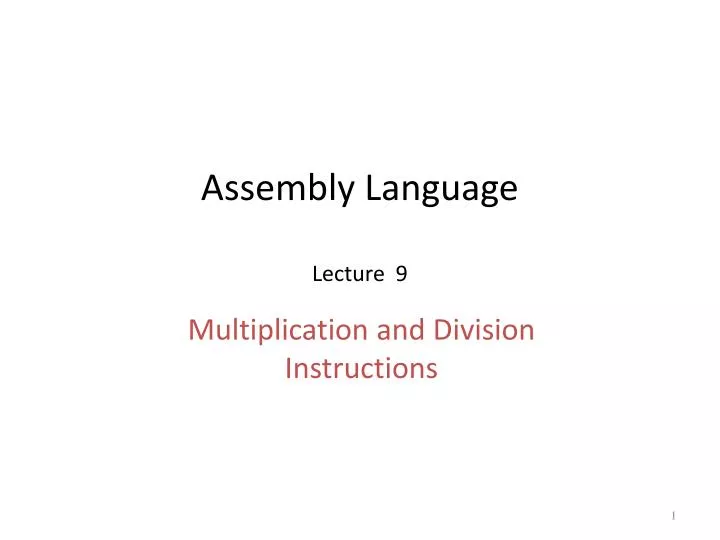 assembly language lecture 9