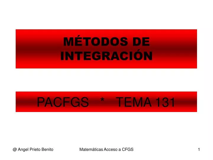 m todos de integraci n