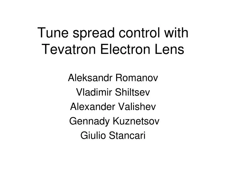 tune spread control with tevatron electron lens