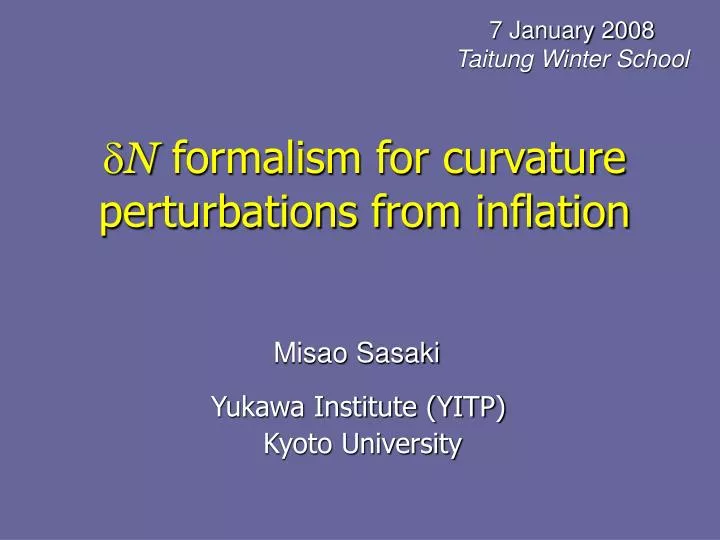n formalism for curvature perturbations from inflation