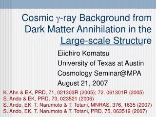 Cosmic ? -ray Background from Dark Matter Annihilation in the Large-scale Structure