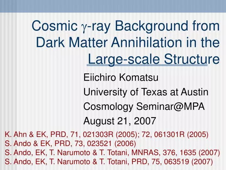 cosmic ray background from dark matter annihilation in the large scale structure