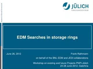 EDM Searches in storage rings