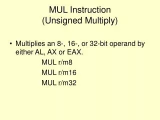 MUL Instruction (Unsigned Multiply)