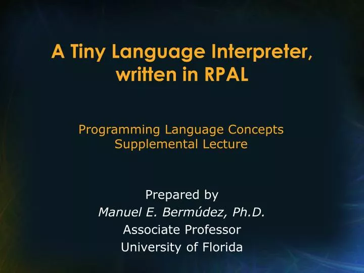 a tiny language interpreter written in rpal