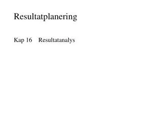 resultatplanering