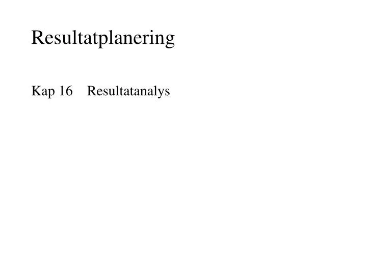 resultatplanering