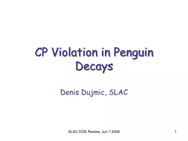 cp violation in penguin decays