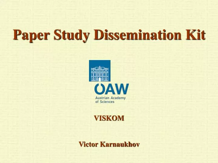 paper study dissemination kit