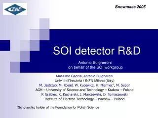 SOI detector R&amp;D