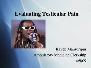 Evaluating Testicular Pain