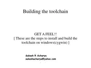 Building the toolchain