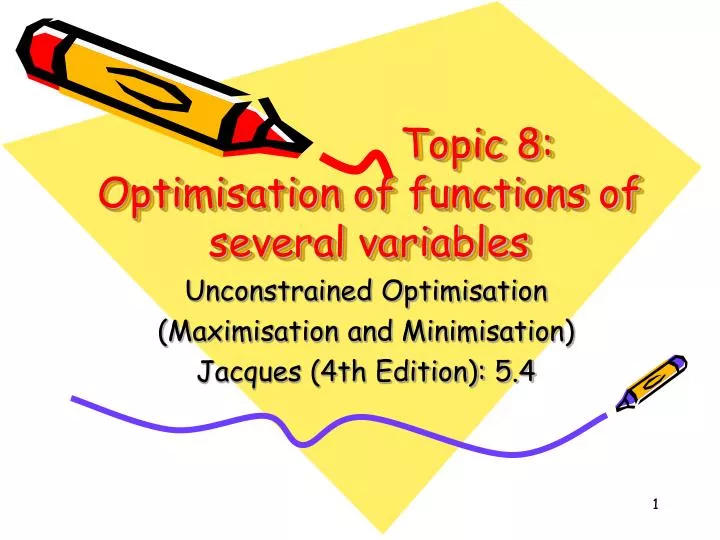 topic 8 optimisation of functions of several variables