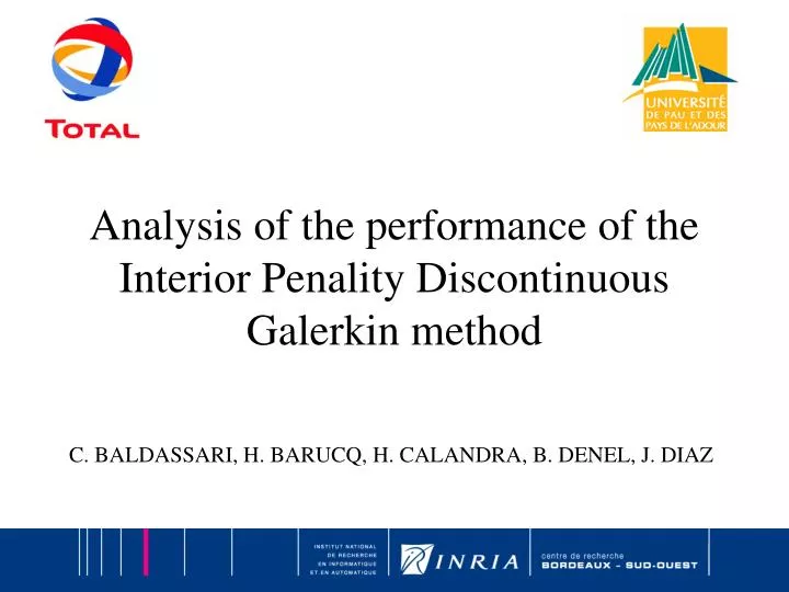 analysis of the performance of the interior penality discontinuous galerkin method