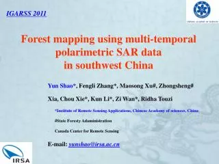 Forest mapping using multi-temporal polarimetric SAR data in southwest China
