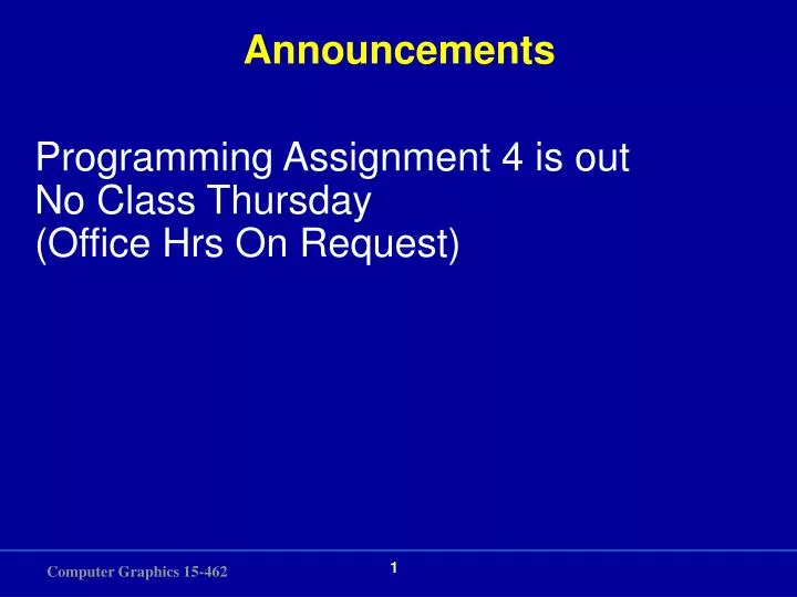 announcements