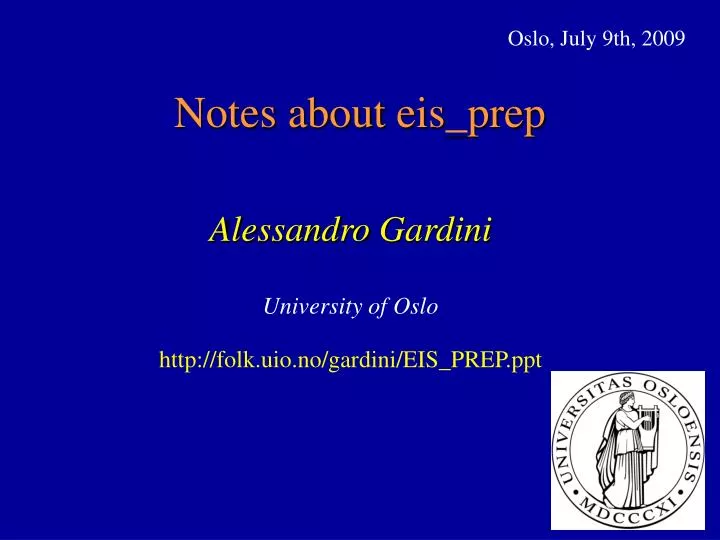notes about eis prep