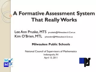 A Formative Assessment System That Really Works