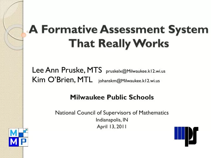 a formative assessment system that really works