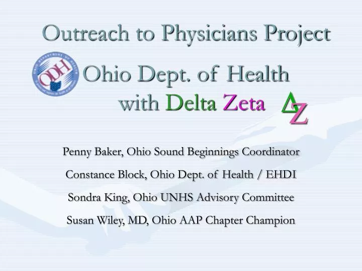 outreach to physicians project ohio dept of health with delta zeta