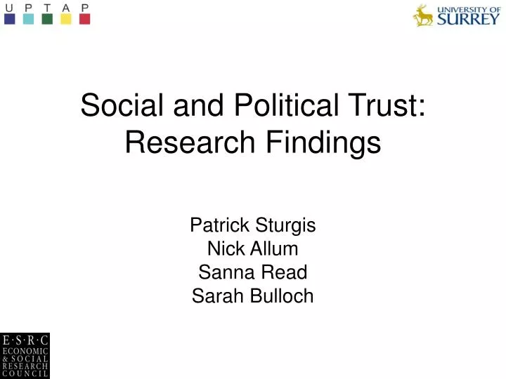social and political trust research findings