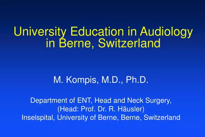 university education in audiology in berne switzerland