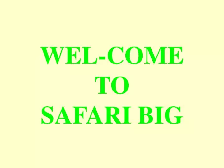 wel come to safari big