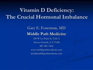 Vitamin D Deficiency: The Crucial Hormonal Imbalance