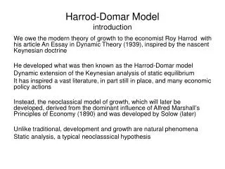 Harrod -Domar Model introduction