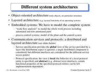 Different system architectures