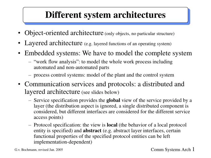 different system architectures