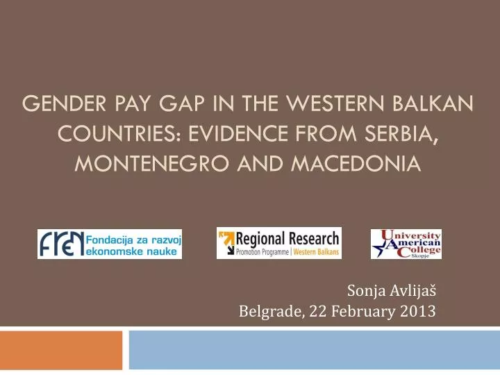 gender pay gap in the western balkan countries evidence from serbia montenegro and macedonia