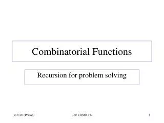 Combinatorial Functions