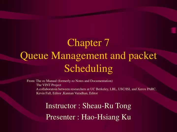 chapter 7 queue management and packet scheduling