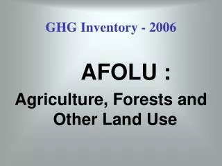 GHG Inventory - 2006