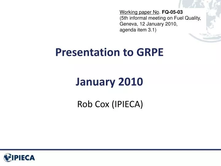 presentation to grpe january 2010