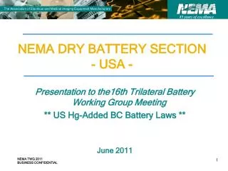 NEMA DRY BATTERY SECTION - USA -