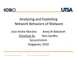 Analyzing and Exploiting Network Behaviors of Malware