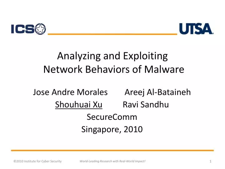 analyzing and exploiting network behaviors of malware